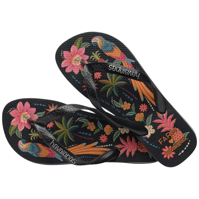 Chinelo Havaianas x Farm Samba das Araras