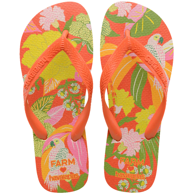 Chinelo Havaianas x Farm Neon Flor