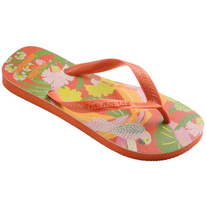 Chinelo Havaianas x Farm Neon Flor