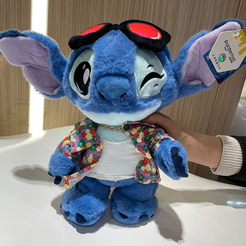 Stitch curtindo o Verão , Super Fofo E Macio 30 Cm