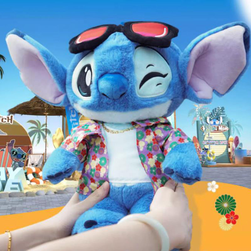 Stitch curtindo o Verão , Super Fofo E Macio 30 Cm