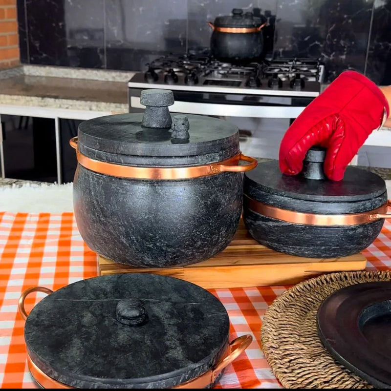 JOGO 3 Peças - Cozinha de Pedra | Panela de Pedra